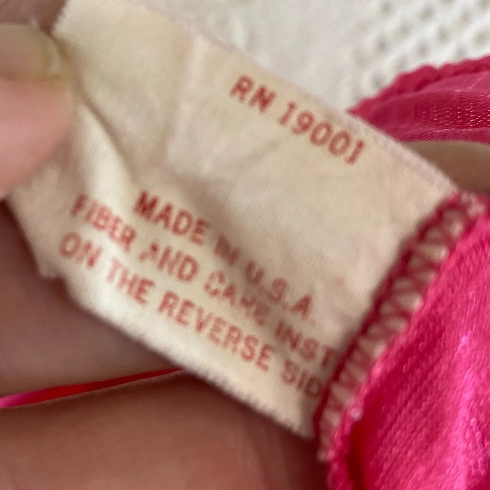 Made in USA Vintage Hot Pink Slip Dress (SEE MEASUREMENTS) - Picture 2 of 6